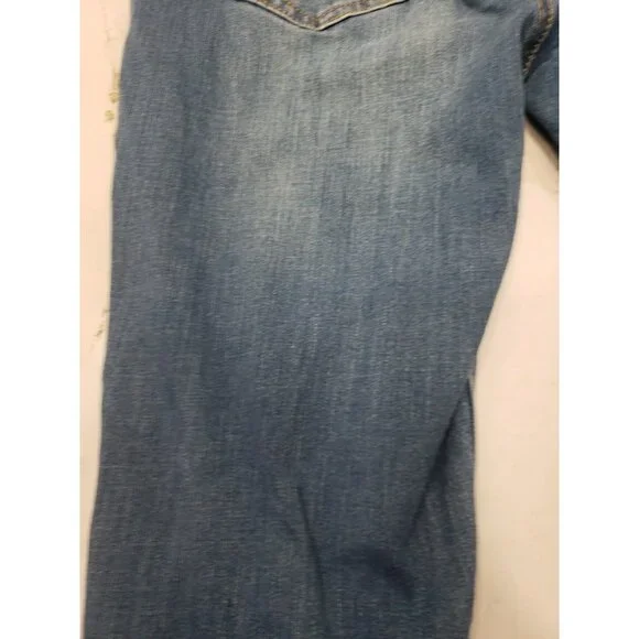 WAX JEAN Basic Denim Women's Distressed Blue Overalls 6 Pockets Size Medium - Picture 16 of 16